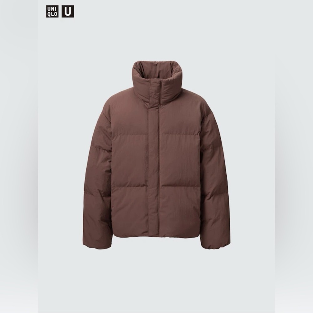 UNIQLO U • Padded Volume Puffer Natural Jacket Coat Chocolate Brown Medium